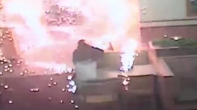 Sheriff's deputies are searching for a group of males seen fleeing after a firework was tossed into a Wendy's restaurant in Deerfield Beach, Fla., on July 5, 2017. 