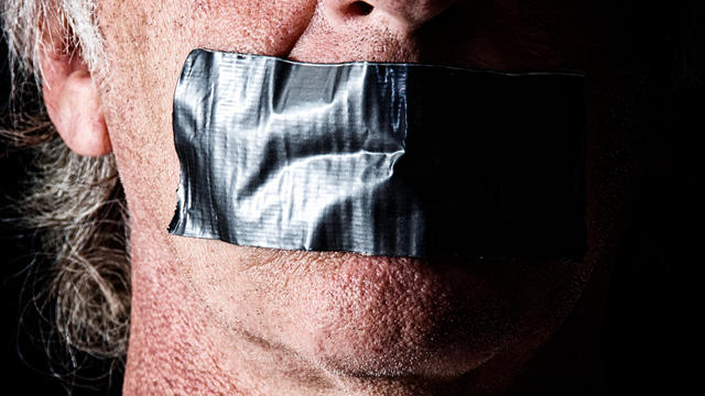 duct taped mouth close up 