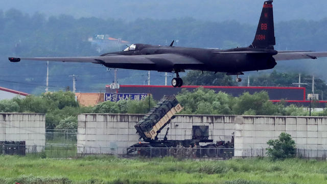 A U.S. Air Force U-2 Dragon Lady takes part in a drill at Osan Air Base in Pyeongtaek 