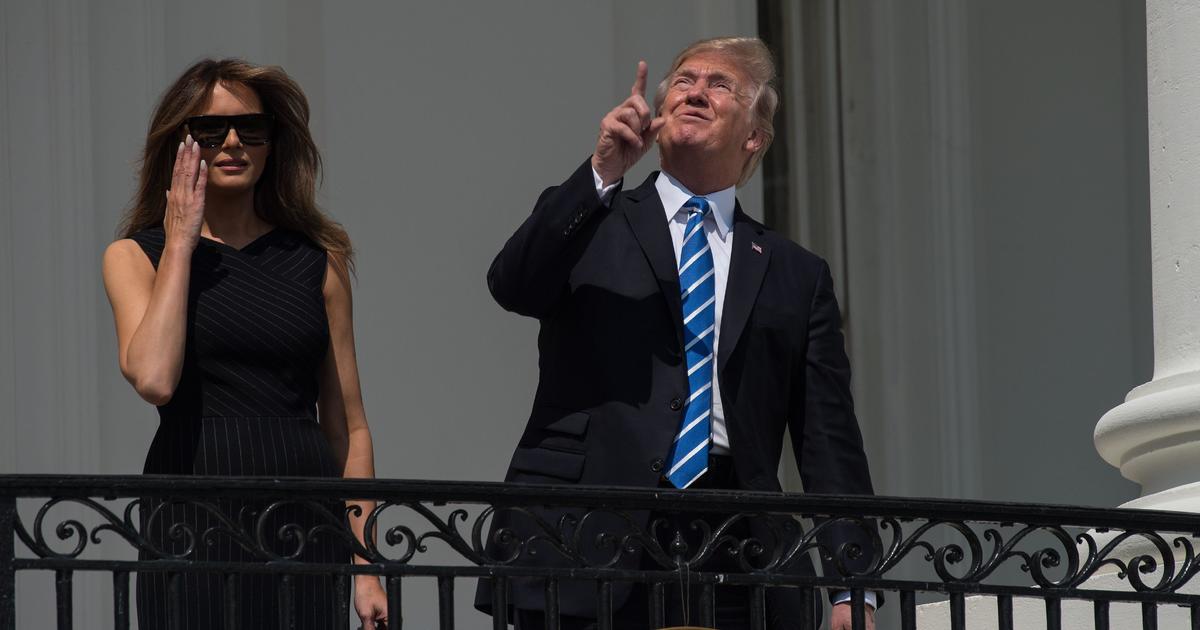 Trump watches eclipse from White House - CBS News