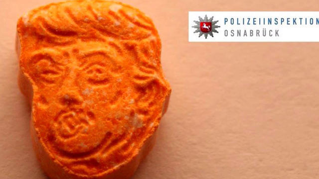 Découverte de cachets d'ecstasy orange à l'effigie de Donald Trump