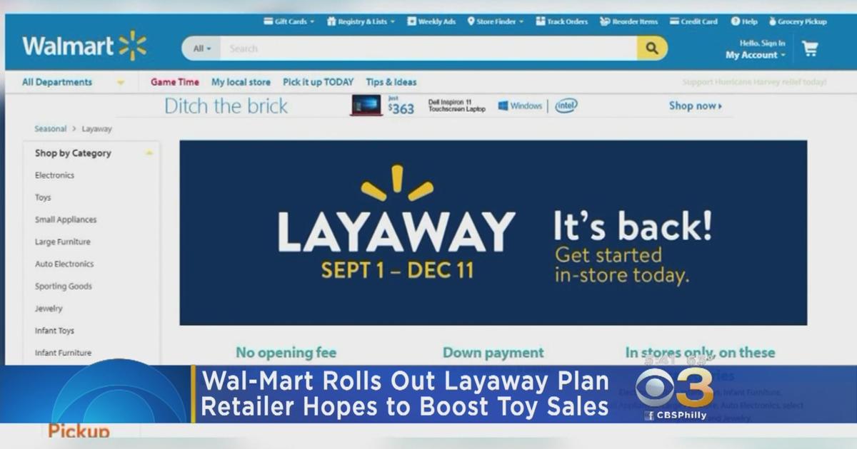 WalMart Rolls Out Holiday Layaway Plan CBS Philadelphia