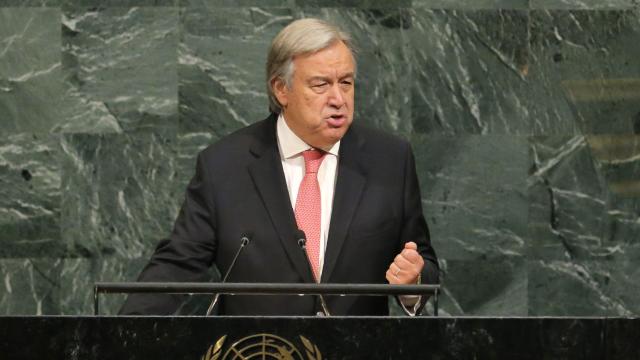 United Nations Secretary General Guterres addresses the General Assembly at U.N. headquarters in New York 
