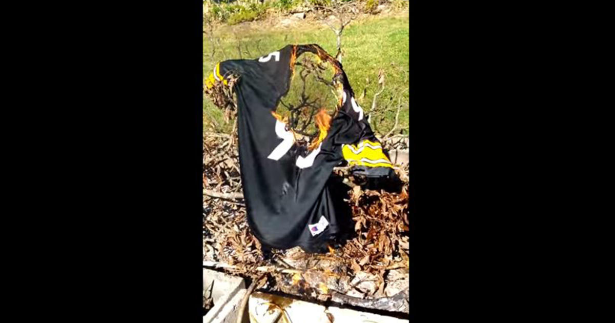 Goodbye Pittsburgh Steelers, Burn In Hell': Angry Fans Burn Gear Over  National Anthem Protest - CBS Pittsburgh