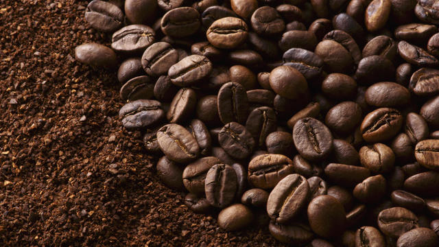 Coffee beans and ground coffee 