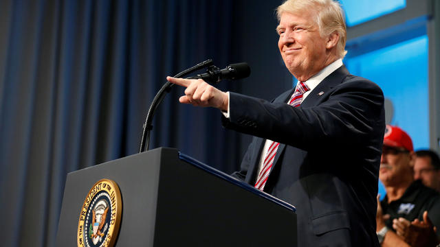 U.S. President Donald Trump speaks to the National Association of Manufacturers in Washington 