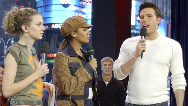 MTV VJ's Hilarie Burton, La La with actor Ben Affleck 