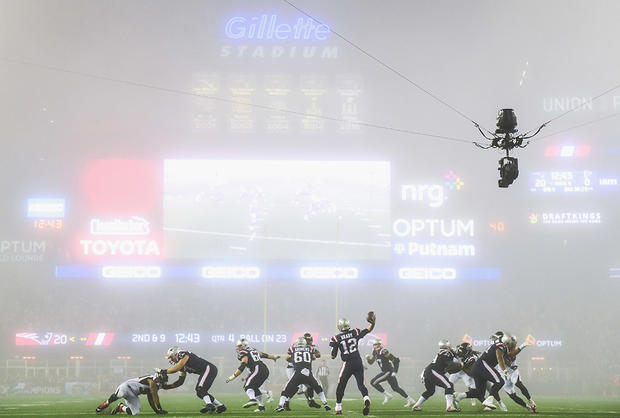Thick Fog Fills Gillette Stadium During Patriots-Falcons 