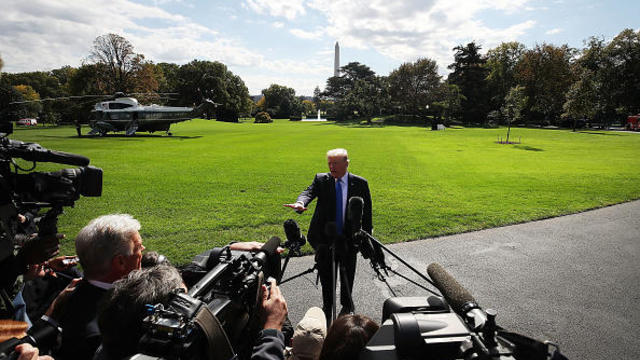 President Trump Departs White House En Route To Dallas, Texas 