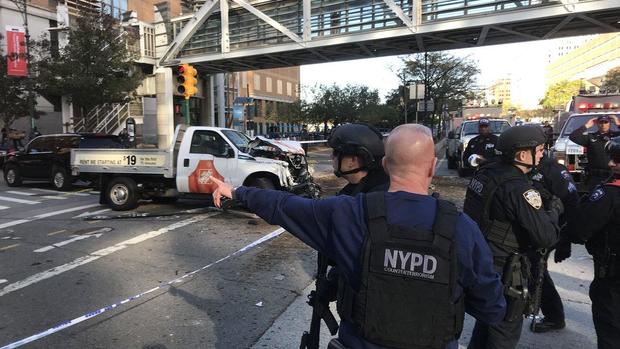 Truck plows into pedestrians in NYC attack 