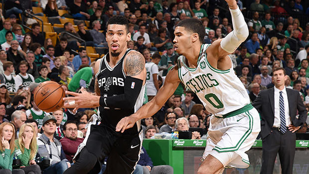 Jayson Tatum, Danny Green - San Antonio Spurs v Boston Celtics 