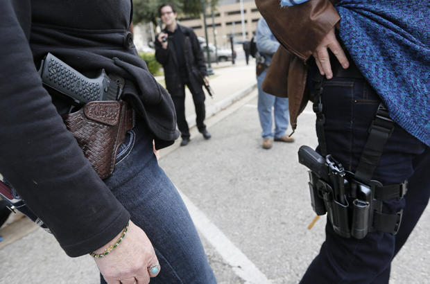 Open carry gun rally in Austin, Texas. 