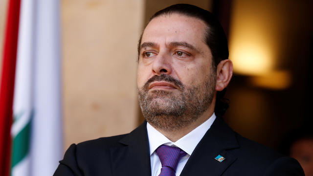 Lebanon's Prime Minister Saad al-Hariri is seen at the governmental palace in Beirut 