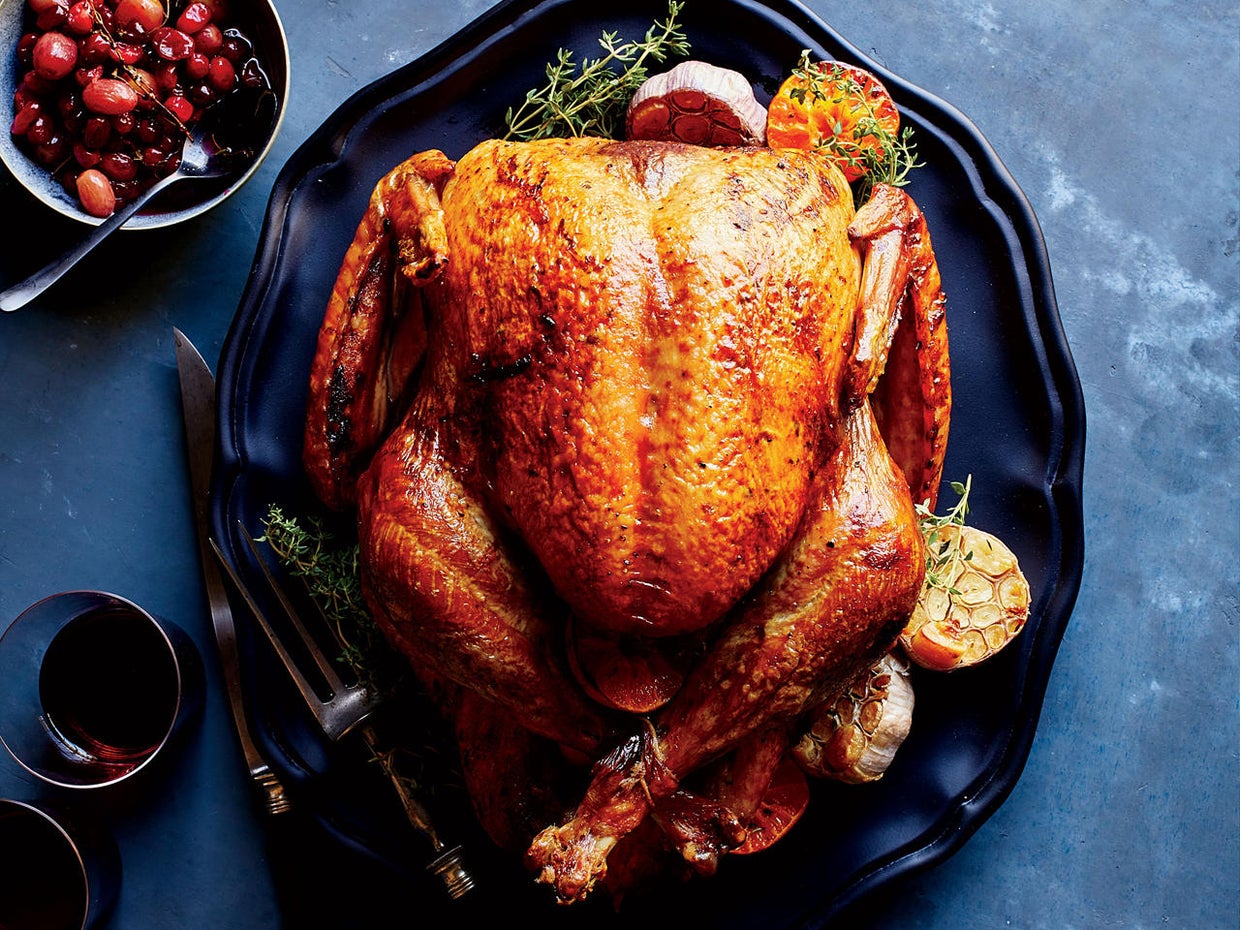 Clementine-and-Garlic Roast Turkey recipe from Food & Wine magazine ...