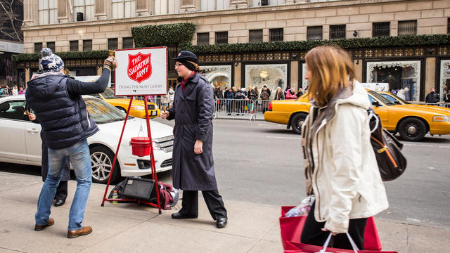 Street Scene NYC Salvation Army Christmas 