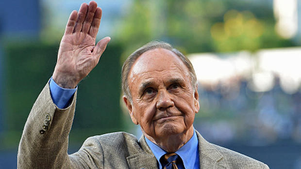 Dick Enberg Waves to Fans 