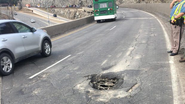 Floyd Hill pothole from CDOT 