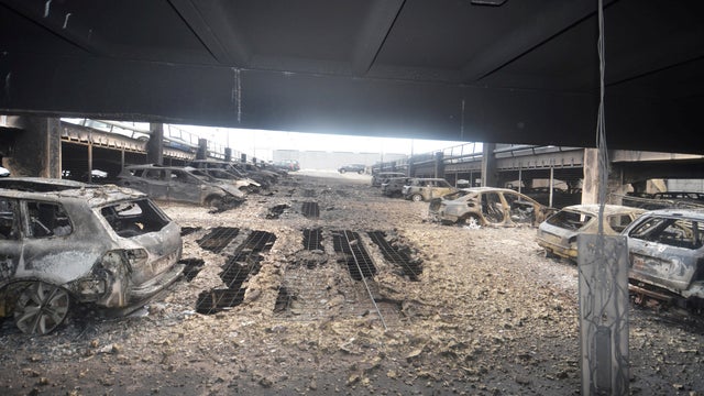 Britain Parking Lot Fire 