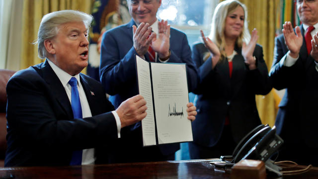 Trump signs veteran executive order at White House in Washington 