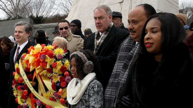 Martin Luther King III, Ryan Zinke Attend Wreath Laying At MLK Memorial In DC 