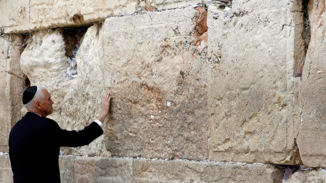 U.S. Vice President Mike Pence visits the Western Wall, Judaism's holiest prayer site, in Jerusalem's Old City 