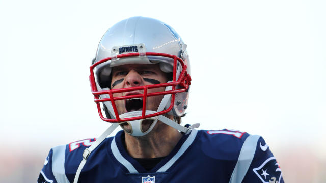 New England Patriots quarterback Tom Brady is seen before the AFC Championship game against the Jacksonville Jaguars at Gillette Stadium in Foxborough, Mass., on Jan. 21, 2018. 