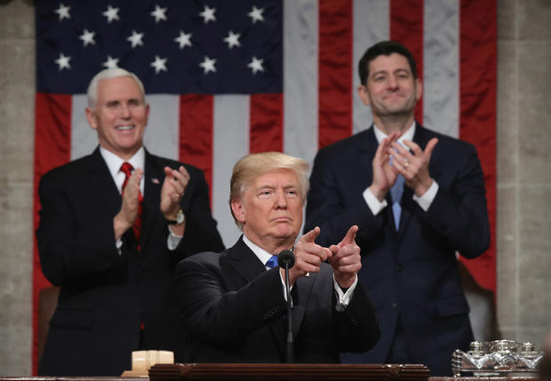 President Trump Addresses The Nation In His First State Of The Union Address To Joint Session Of  Congress 
