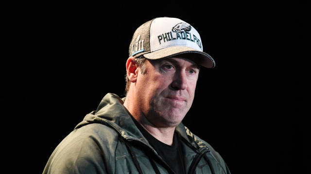 Philadelphia Eagles head coach Doug Pederson is seen during a press conference at the Mall of America in advance of Super Bowl LII against the New England Patriots on Jan. 30, 2018, Bloomington, Minnesota. 