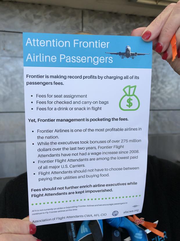 Frontier leaflets (Association of Flight Attendants) 