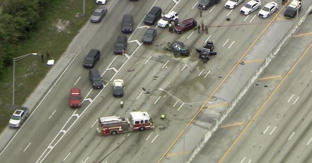 Cops: Man shoots woman, drives wrong way on I-95 - CBS News
