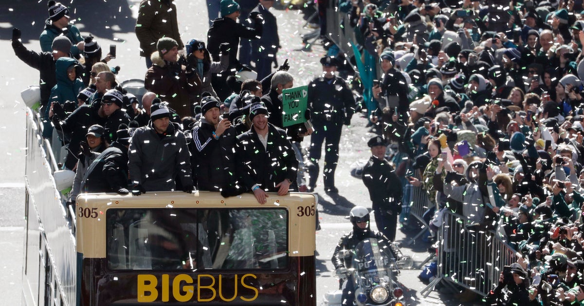 Eagles fans line Philadelphia streets for victory parade to celebrate ...