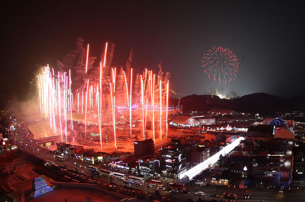 2018 Winter Olympic Games - Fireworks during Opening Ceremony 