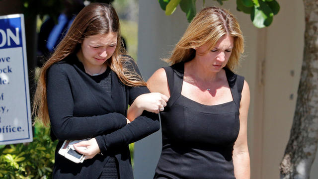 Mourners depart the funeral for Alyssa Aldaheff, 14, one of the victims of the school shooting in North Lauderdale 
