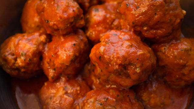 Closeup Meatballs Tomato Sauce 