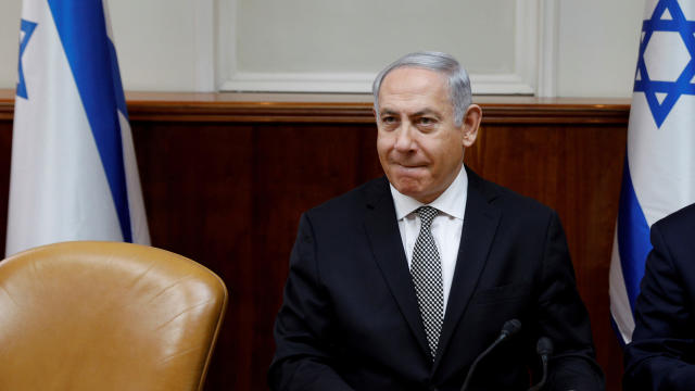 FILE PHOTO: Israeli Prime Minister Benjamin Netanyahu attends the weekly cabinet meeting at the Prime Minister's office in Jerusalem 