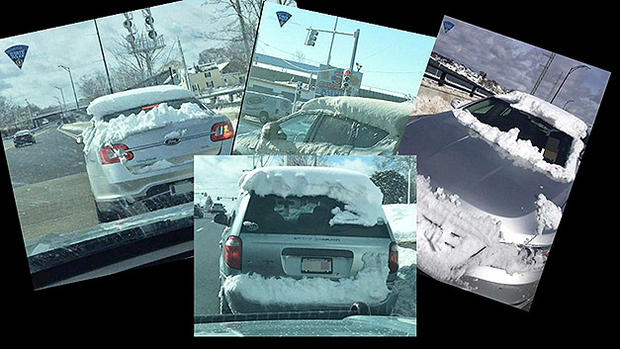 snow on cars 