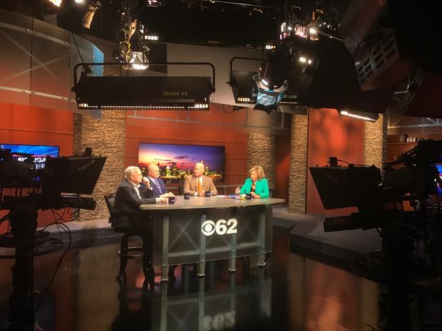 Behind the scenes of Michigan Matters Roundtable with L. Brooks Patterson, Chris Holman of the Michigan Business Network, Mark S. Lee from The Lee Group, and Michigan Matters host Carol Cain 
