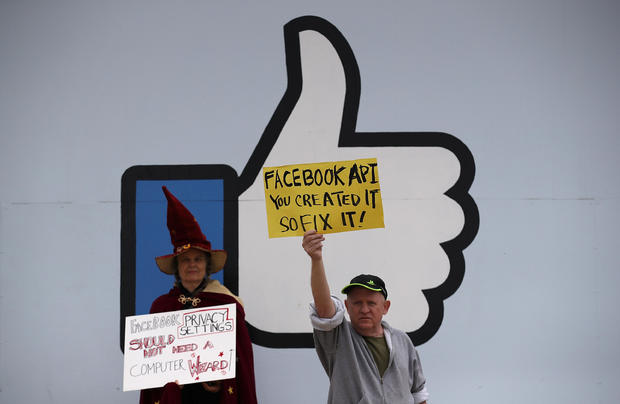 Protestors Call For Consumer Protection And Privacy Outside Facebook HQ 
