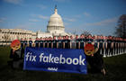 Dozens of cardboard cutouts of Facebook CEO Mark Zuckerberg are seen during an Avaaz.org protest outside the U.S. Capitol in Washington 