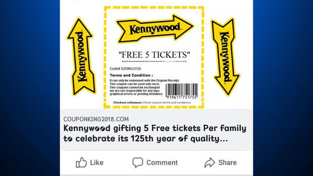 kennywood facebook scam post 