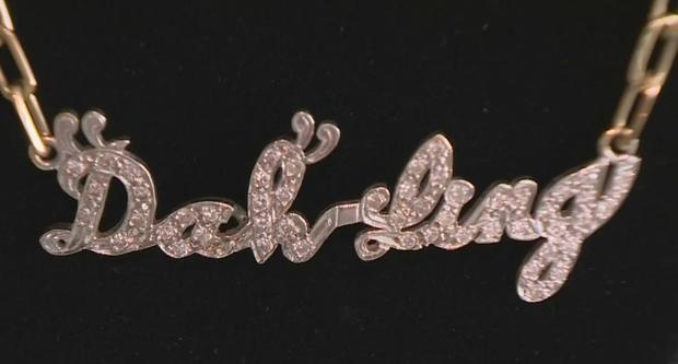 Zsa Zsa Gabor "Dah"-ling necklace up for auction, April 12, 2018. 