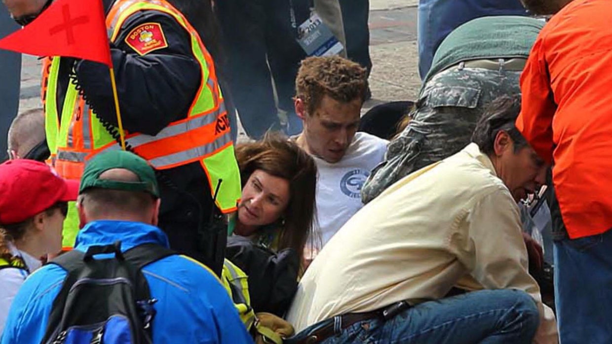 A dog named "Rescue" helped a couple recover from the Boston Marathon