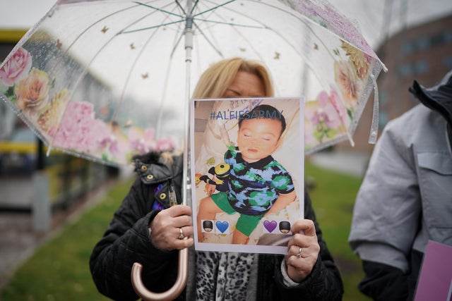 Supporters Of Alfie Evans Gather Outside Alder Hey Hospital 