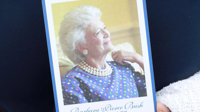 Former U.S. first lady Barbara Bush lay in repose at St. Martin's Episcopal Church in Houston 