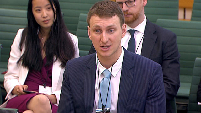 Aleksandr Kogan, a researcher at Cambridge University who created a personality quiz to collect users data on Facebook, gives evidence to Parliament's Digital, Culture, Media and Sport committe in Westminster, London 
