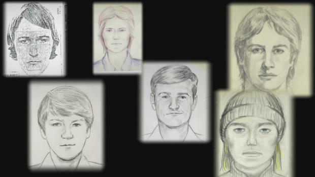 Various composite sketches of the man dubbed the East Area Rapist. 