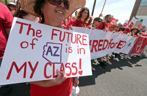 Arizona Teachers Go On Strike And March To State Capitol 