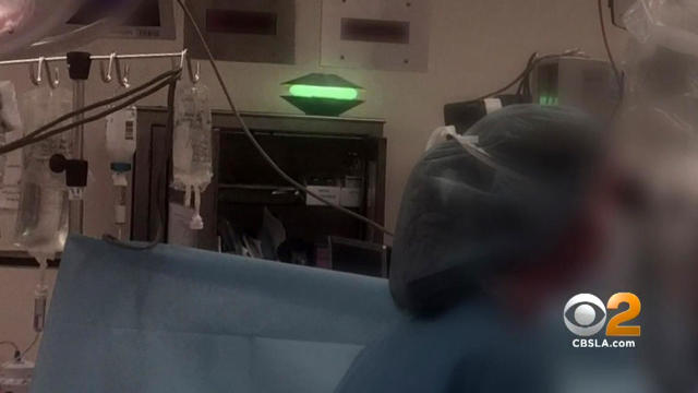 A photo obtained by CBS Los Angeles station KCBS-TV shows a flylight in an operating room of the VA West Los Angeles Medical Center. 