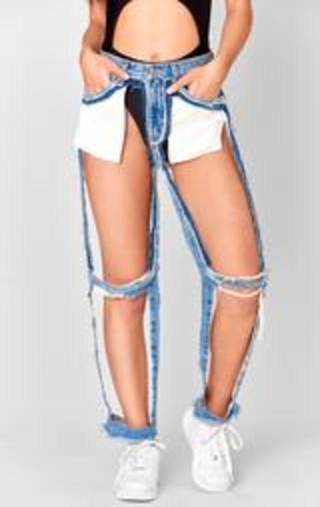 Extreme Cut Out Jeans' selling for $168 