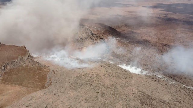 The Kilauea Volcano is seen in this aerial image in Puna, Hawaii 
